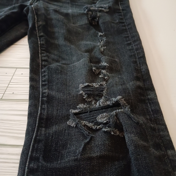 American Eagle Mens Jeans Size 31x30 Black Distressed Airflex - Picture 4 of 6